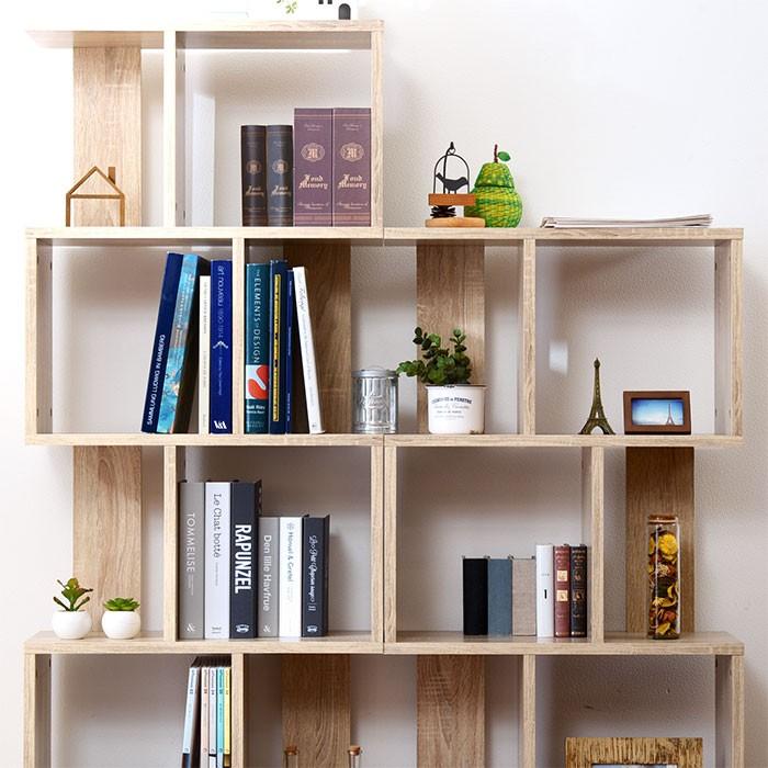 本棚 棚 書棚 収納 オープンシェルフ ディスプレイラック 3段 スリム 絵本棚 木製  オープンラック おしゃれ s字ラック マガジンラック | ワイエムワールド | 25