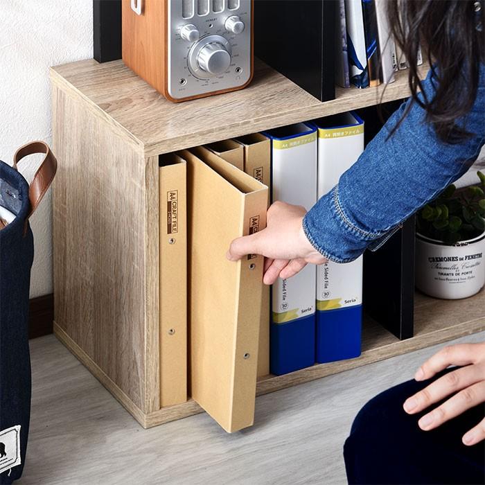 本棚 棚 書棚 収納 オープンシェルフ ディスプレイラック 4段 フィギュア 間仕切り スリム 絵本棚 木製  オープンラック おしゃれ s字ラック マガジンラック | ワイエムワールド | 22