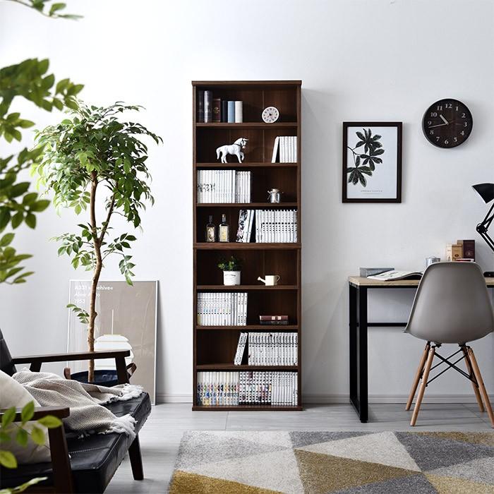 ワイエムワールド 本棚 大容量 おしゃれ 北欧 幅60cm 高さ180cm 薄型