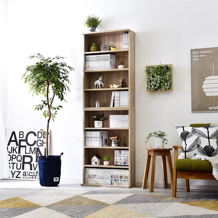 ワイエムワールド 本棚 大容量 おしゃれ 北欧 幅60cm 高さ180cm