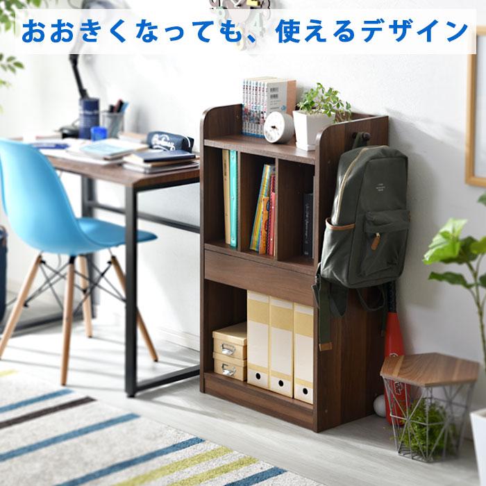 【みいこ】ランドセルラック、本棚引出付き ランドセルラック キャスター付き 多機能 収納ラック 引出し付