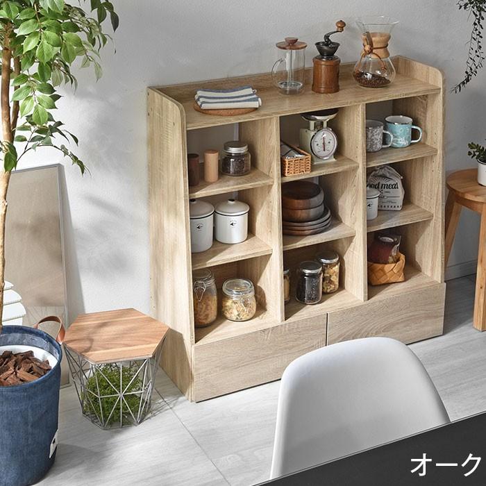 オープンラック 幅90 3列3段 本棚 引き出し スリム 薄型 ラック シェルフ ブックシェルフ オープンシェルフ おしゃれ 棚 薄型収納 大容量 省スペース | ワイエムワールド | 13