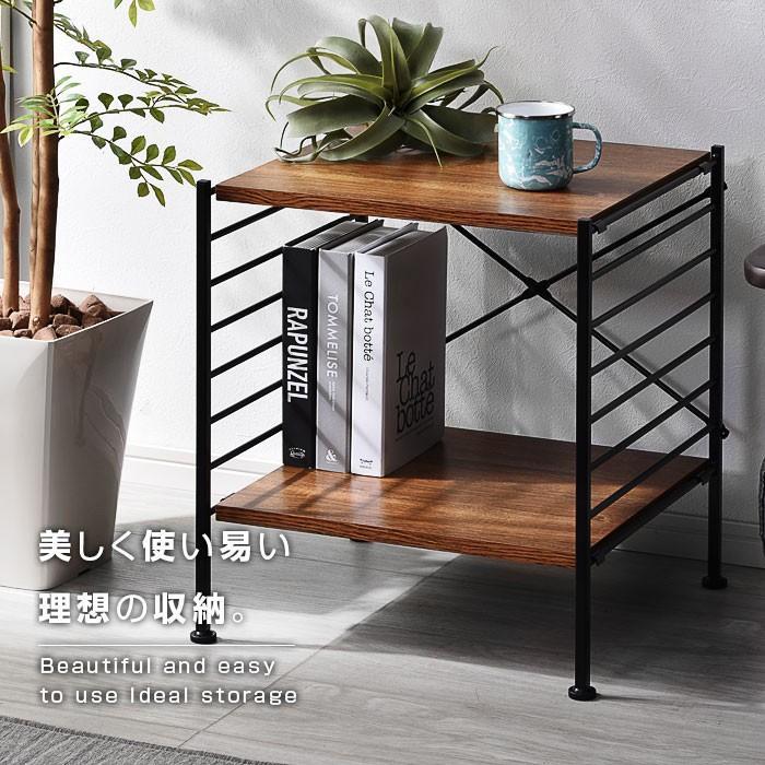 本棚 食器棚 2段 おしゃれ ハンガーラック レンジ台 収納棚 オープンラック 北欧 | ワイエムワールド | 03