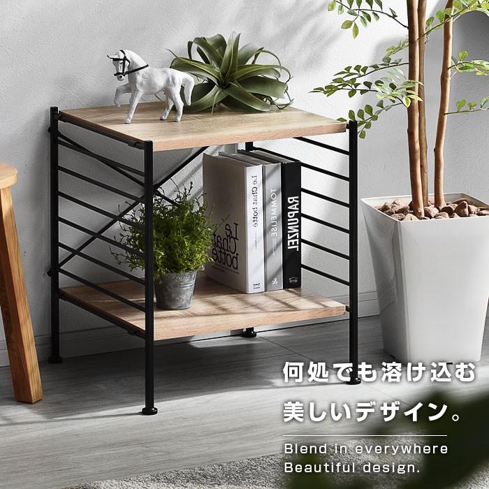 本棚 食器棚 2段 おしゃれ ハンガーラック レンジ台 収納棚 オープンラック 北欧 | ワイエムワールド | 04