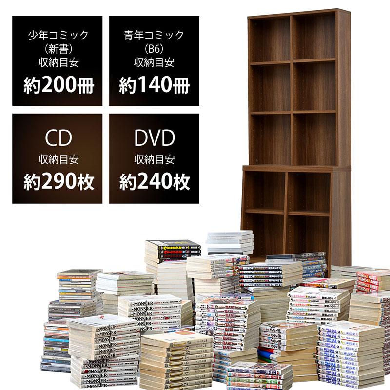 ワイエムワールド 本棚 大容量 コミック 収納 cd ラック dvd 60cm