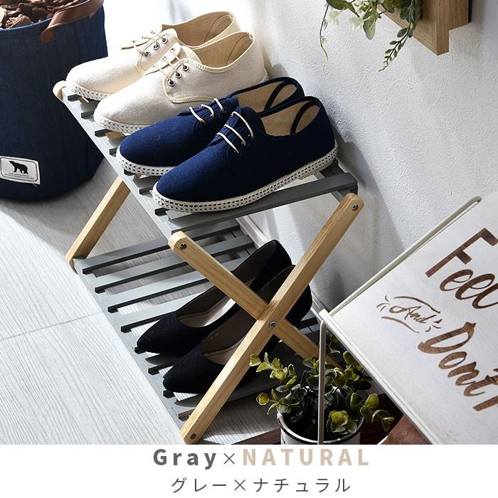 折りたたみ 木製 ラック 2段 天然木 オープンラック 棚 おしゃれ