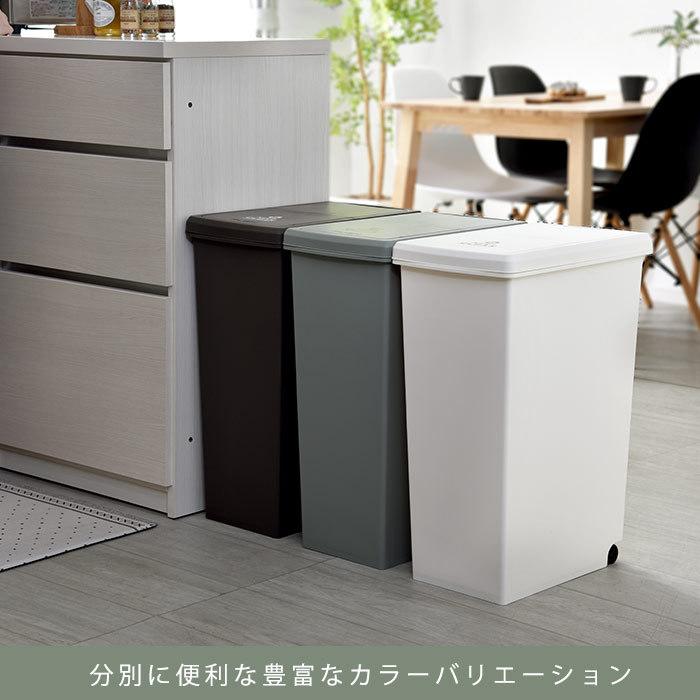 日本製 ゴミ箱 45リットル スリム キャスター ふた付き 縦型