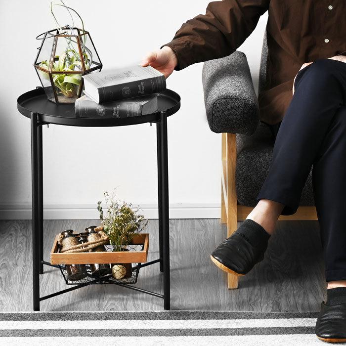 サイドテーブル 高さ52cm おしゃれ 丸型 スリム ミニ テーブル