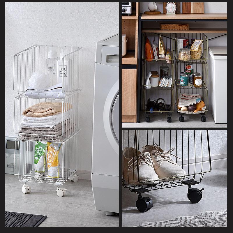 44737 ステンレス棚のスタッキングワゴン 3段 44737 ステンレス棚のスタッキングワゴン 3段