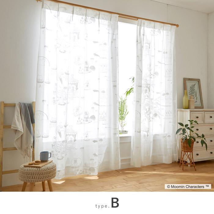 カーテン MOOMIN ムーミン 100×133cm 国産 日本製 レースカーテン
