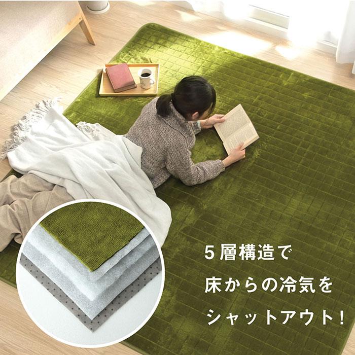 ラグ 185×185cm 正方形 おしゃれ カーペット 冬用 冬 ふわふわ 北欧