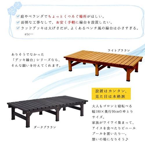 天然木 180×90cm ウッドデッキ 木製デッキ 縁台 縁側 システムデッキ