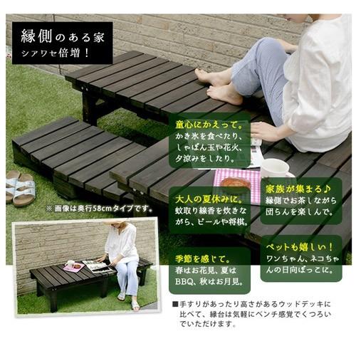 天然木 180×90cm ウッドデッキ 木製デッキ 縁台 縁側 システムデッキ