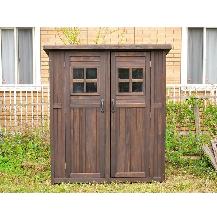 物置　物置小屋 20％OFF】メタルシェッド 物置小屋 009 ダークグレー＆ホワイト 約0.5