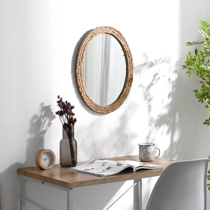 ウォーターヒヤシンス 額縁風インテリアミラー