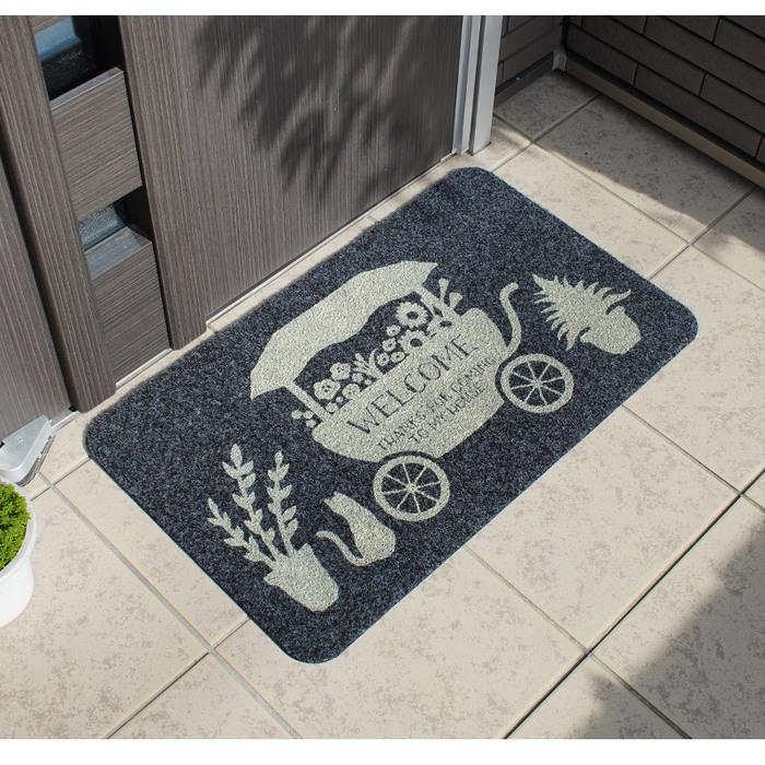 玄関マット 屋内 屋外 長方形タイプ 75cm×45cm 洗える 外 ドアマット エントランスマット ウェルカムマット モダン 泥落とし 北欧 ...