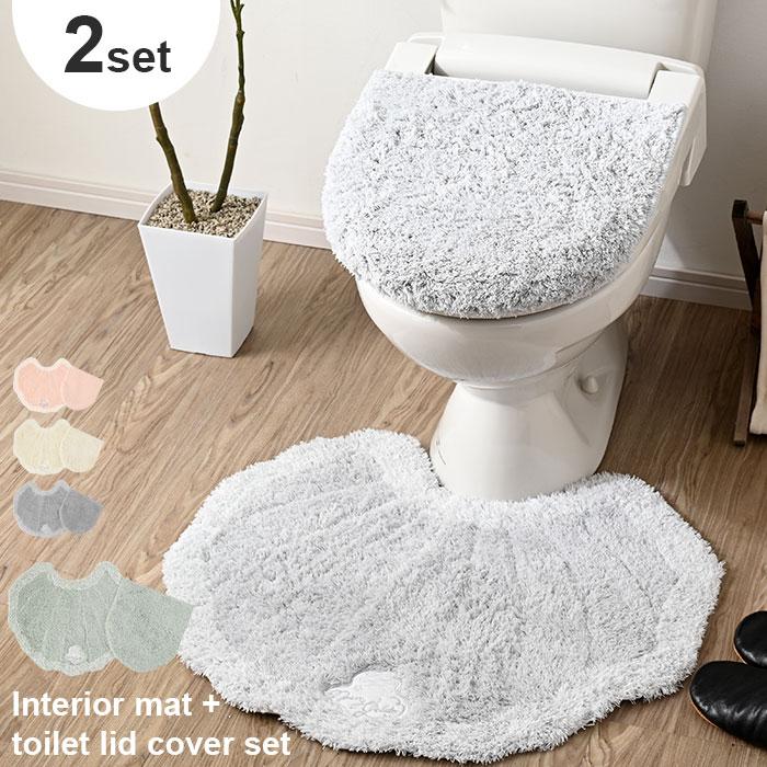トイレカバー 2点 セット オシャレ トイレ フタカバー 吸着タイプ トイレマット 洗える 玄関マット フロアマット 丸洗い 洗濯 かわいい モダン リビング 49100030収納 本棚