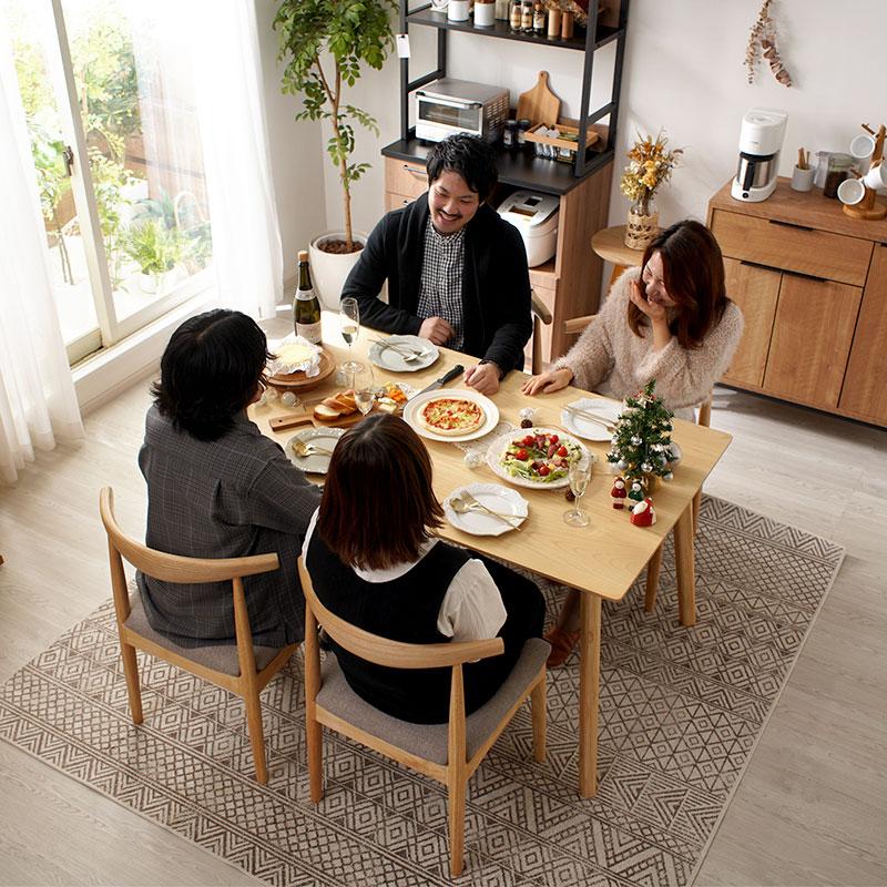 ダイニングチェア 2脚セット クッション ペーパーコード 木製 北欧