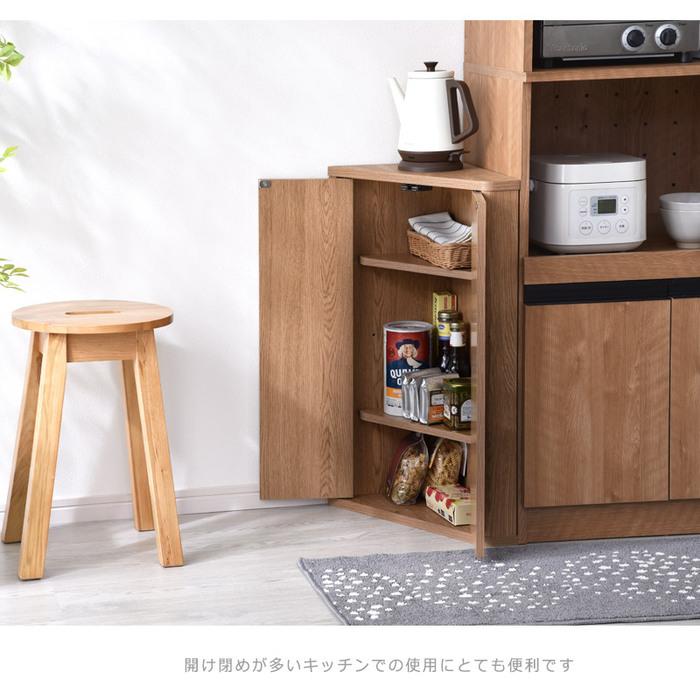扉付き 木製 幅39 コーナーラック 収納 ロータイプ 白 シンプル ウッド