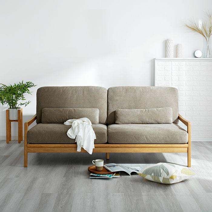 ソファ ソファー 3人掛け ウッドフレームソファ ファブリック