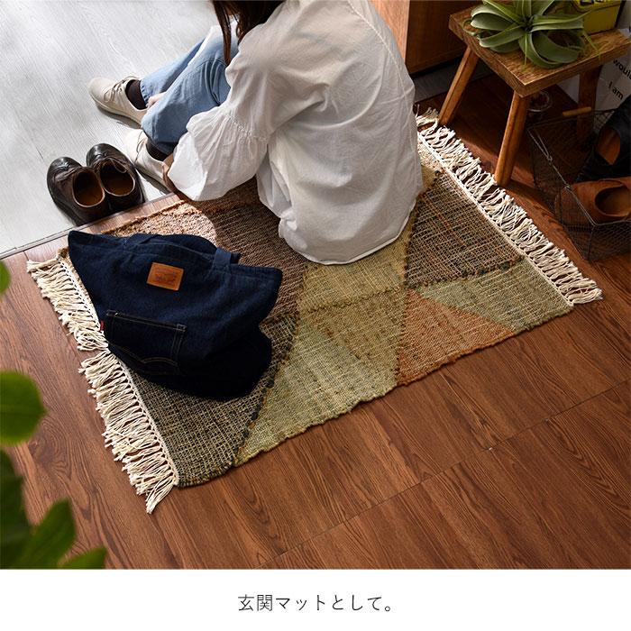 ラグ マット インド製 ハンドメイド 60×90cm 玄関マット ラグ マット インド製 ハンドメイド 60×90cm 玄関マット