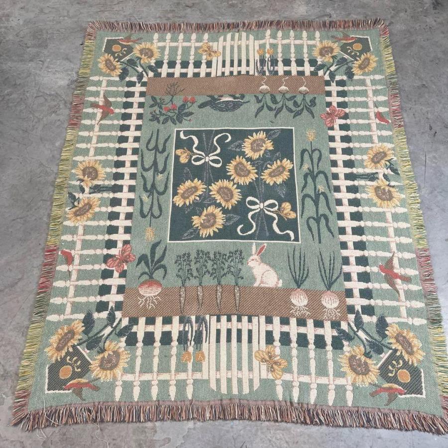 ひまわり向日葵マルチカバーソファーカバーヴィンテージラグ186x123