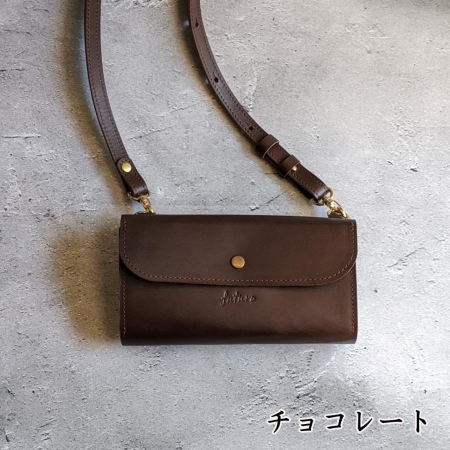 【受注生産】アルモニカ レディース 長財布 ショルダーバッグ スマホショルダー 軽い 本革 レザー フォーマル 上品 ブラック 日本製 |  | 05