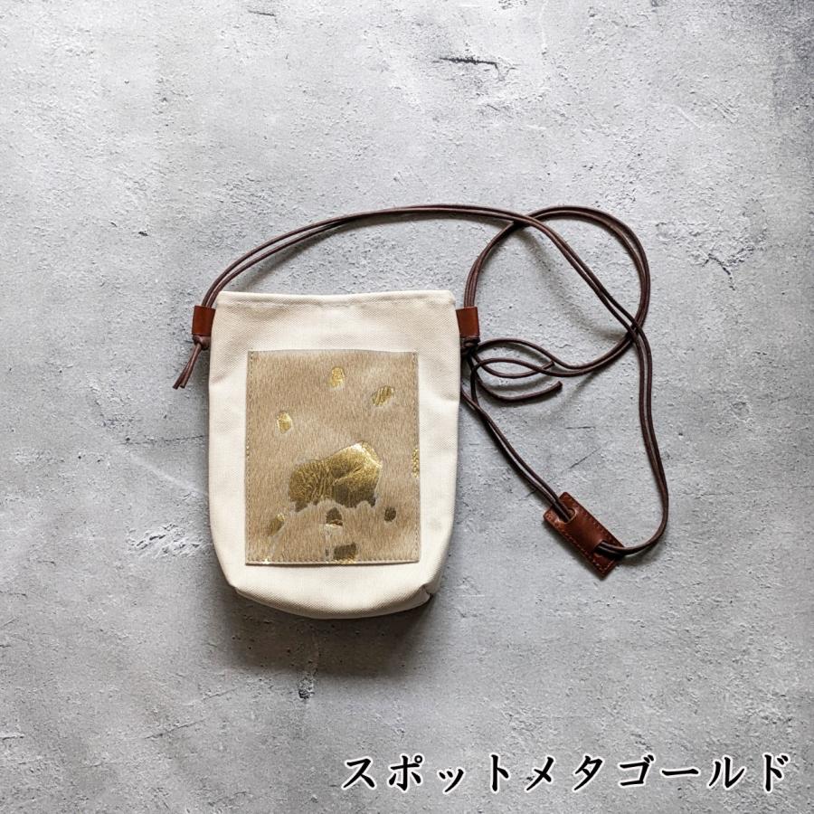 ＊秋冬＊「カウファーポシェット」ショルダーバッグ ポシェット 帆布 本革 牛毛皮 ファー 小さめ 軽い ハンドメイド 日本製 |  | 02