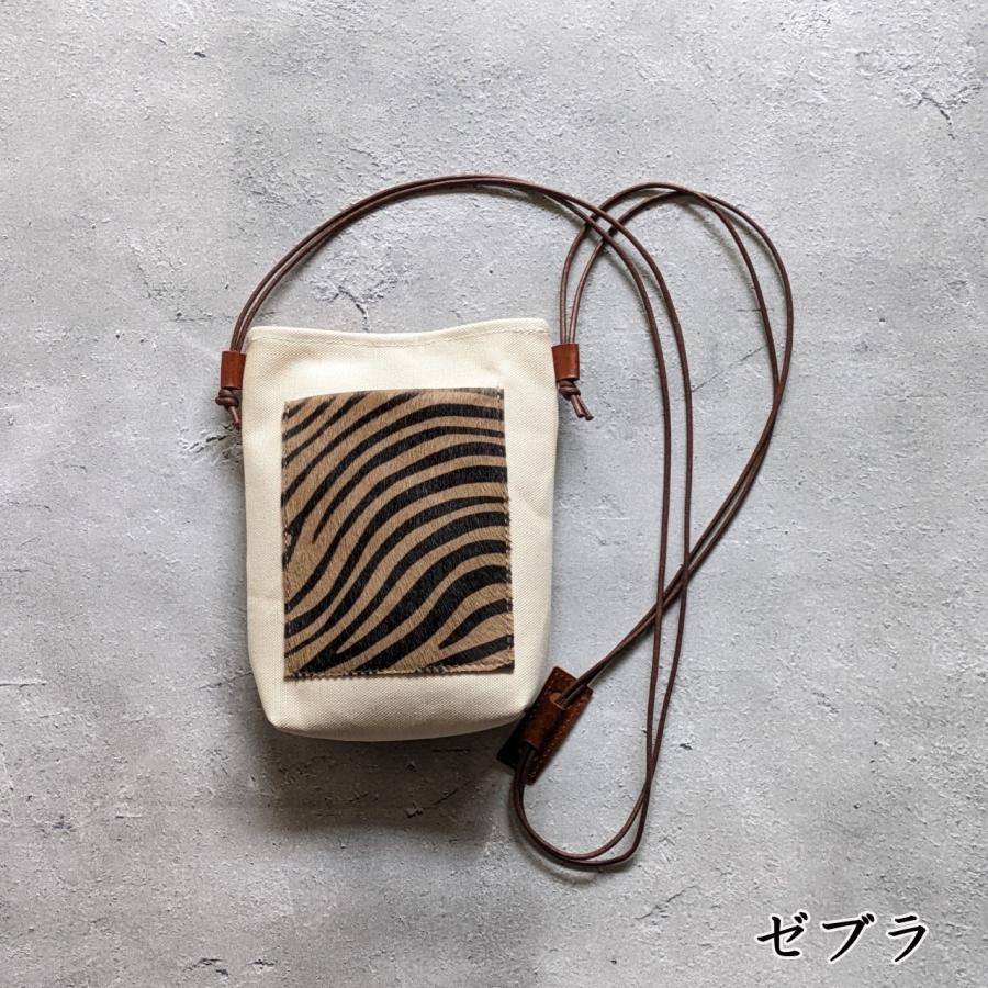 ＊秋冬＊「カウファーポシェット」ショルダーバッグ ポシェット 帆布 本革 牛毛皮 ファー 小さめ 軽い ハンドメイド 日本製 |  | 04