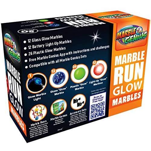Marble Genius ビー玉50個 12個のライトアップ 点滅 12個のガラスグロー 26個のプラスチックグロー Ledライト付属 安価