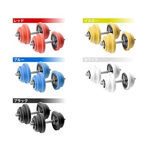 PURE RISE(ピュアライズ) ラバー付 ダンベル 片手 25KG 2セット 合計 50KG 両手用 (レッド) 