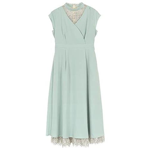 神戸レタス レースコンビサテンカシュクールワンピース E2813 フリー ミント 返品 交換対象商品 E2813