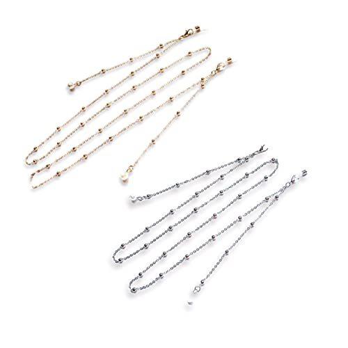 公式通販 メガネ 男女兼用 ずれ落ち防止 マ 風輪颯ショップセカンド店p Yomoharukichi シリコン製 眼鏡チェーン 眼鏡 銀色2個セット メガネロック 金色 メガネチェーン スポーツメガネ