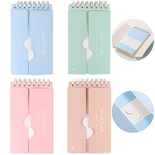 Yovoy 4色 遮る可能な単語帳 単語カード 暗記カード 学習帳 大容量