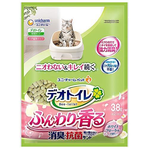 【ケース販売】デオトイレ ふんわり香る消臭・抗菌サンド ホワイトフローラルの香り 3.8L×4コ 猫砂