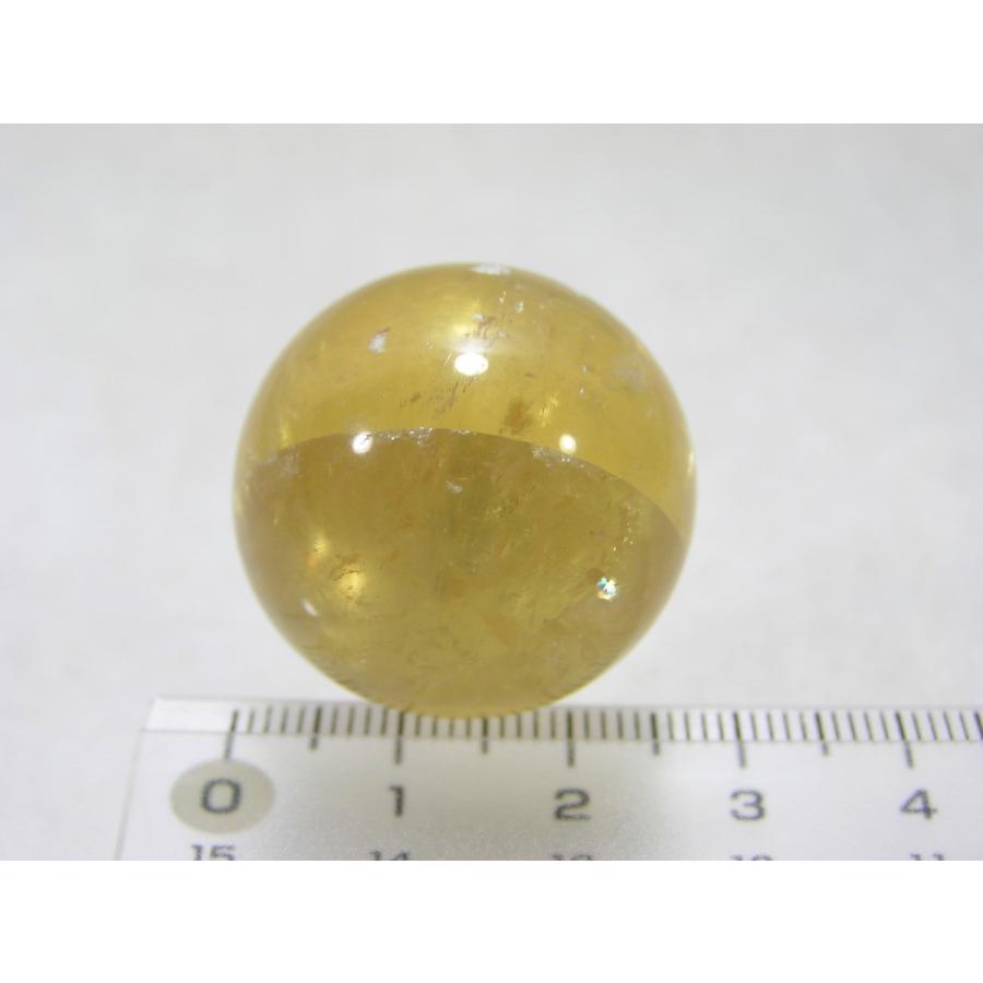 ゴールドカルサイト（方解石）丸玉 27mm 成功と繁栄の石黄色に