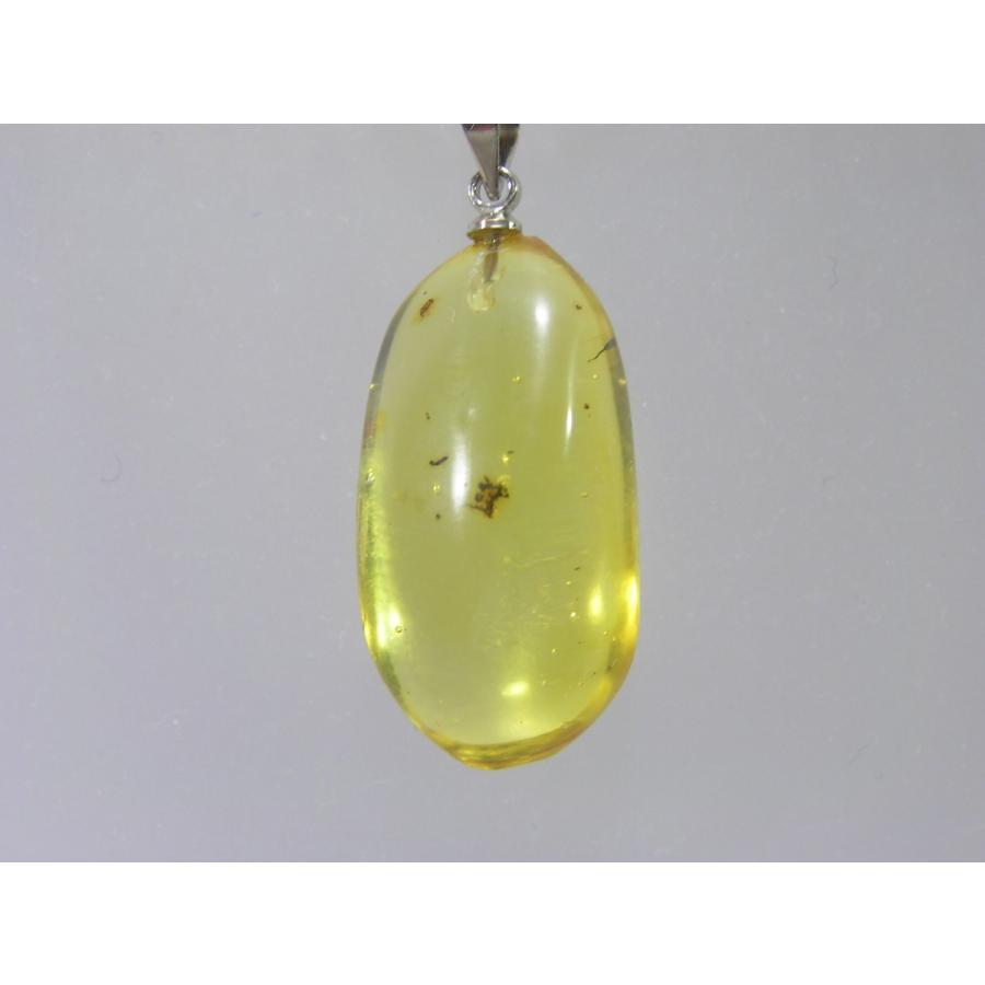 天然石 虫入り琥珀（アンバー）のペンダントトップ 200723-3 風水天珠 