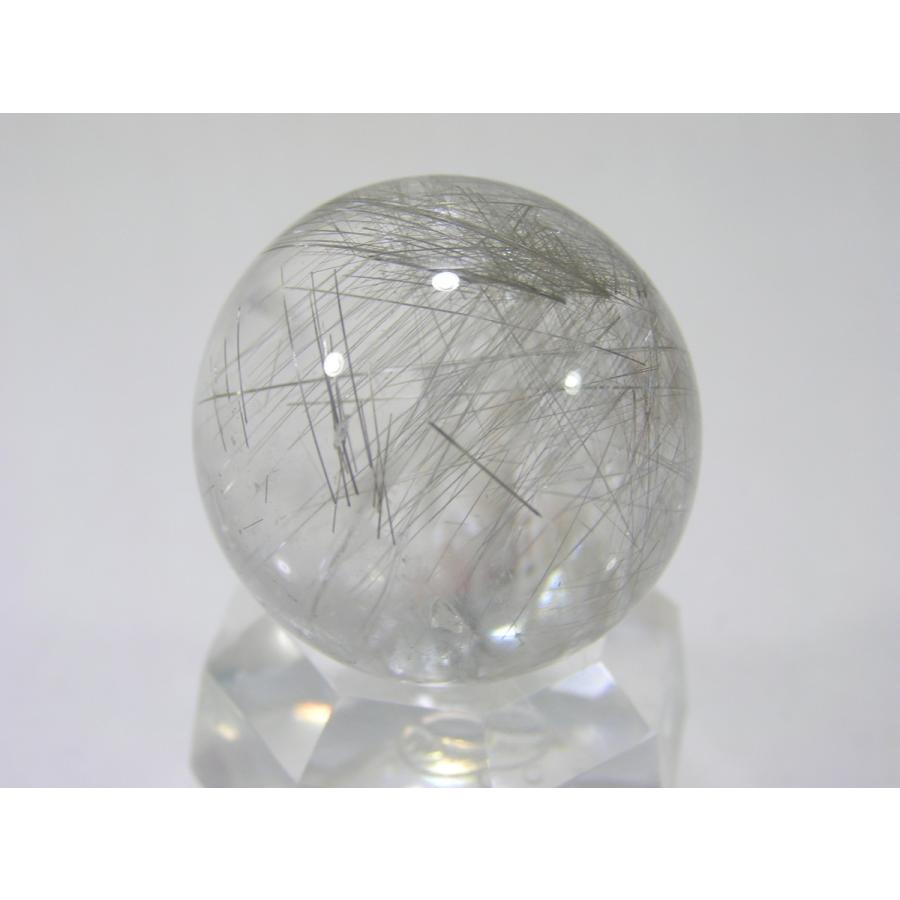 ルチルクォーツ（針水晶）原石 丸玉 風水天珠堂 ア151107-3 : 風水天珠