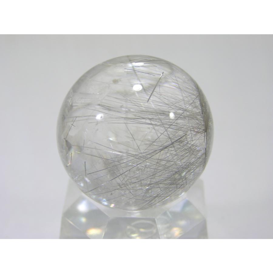 ルチルクォーツ（針水晶）原石 丸玉 風水天珠堂 ア151107-3 : 風水天珠
