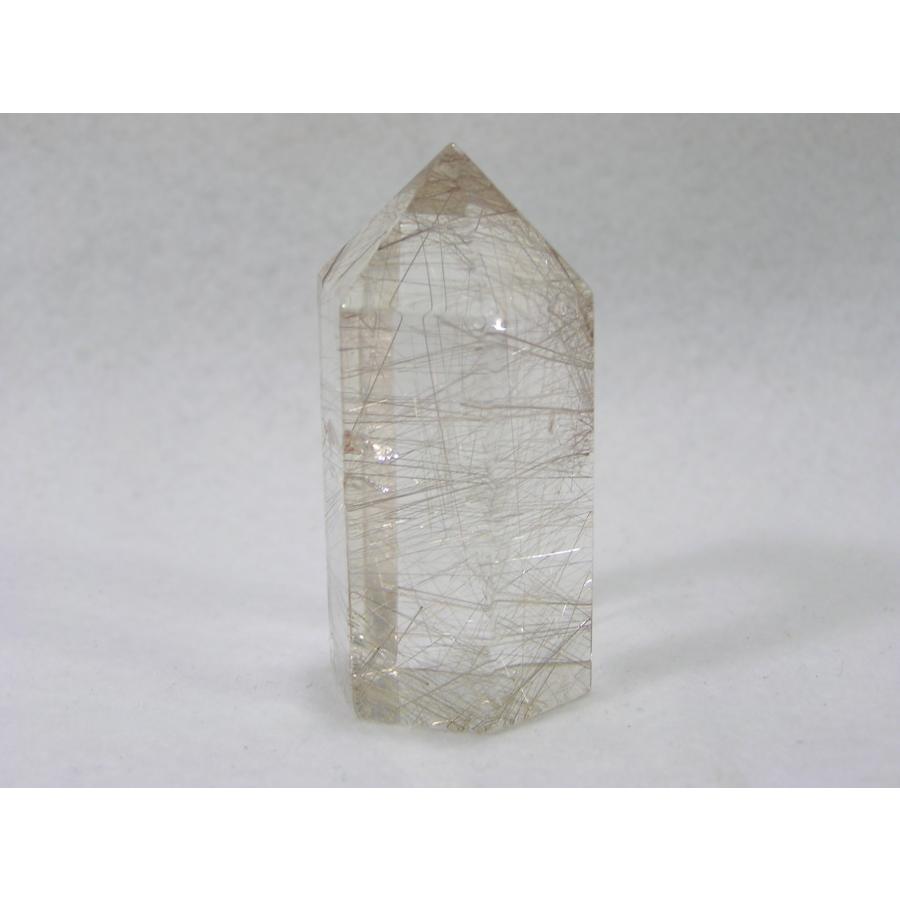 シルバールチルクォーツポイント（銀針水晶六角柱）230602-13 : 風水天