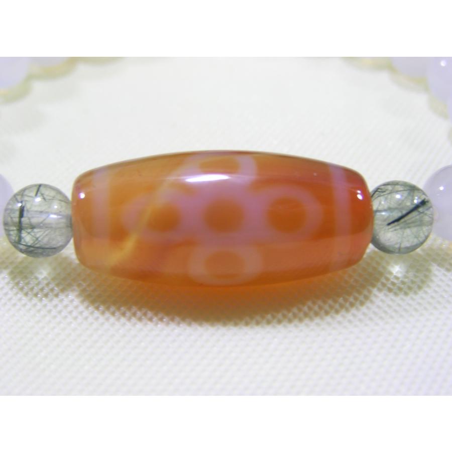 グリーンターラ天珠閃電五眼天珠エメラルドチャーム付き