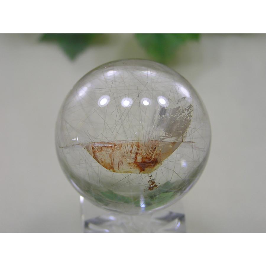 ルチルクォーツ（針水晶）36mm丸玉 天然石 原石 クリスタル 一点物 金