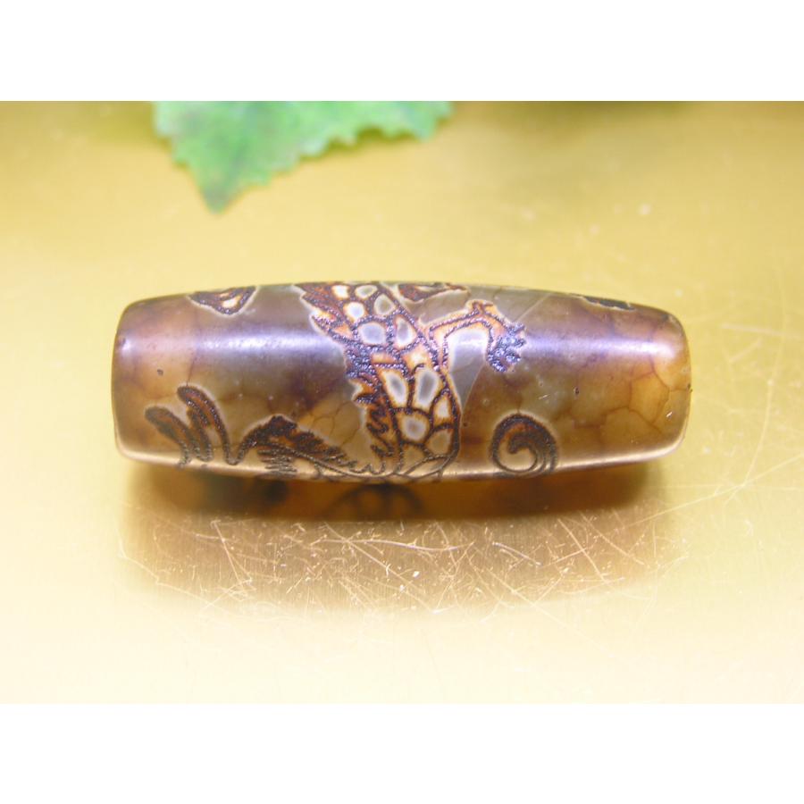 天珠 天然石 御守り ネックレス【金線 神鷹天珠】チベット 幸福 災難除け