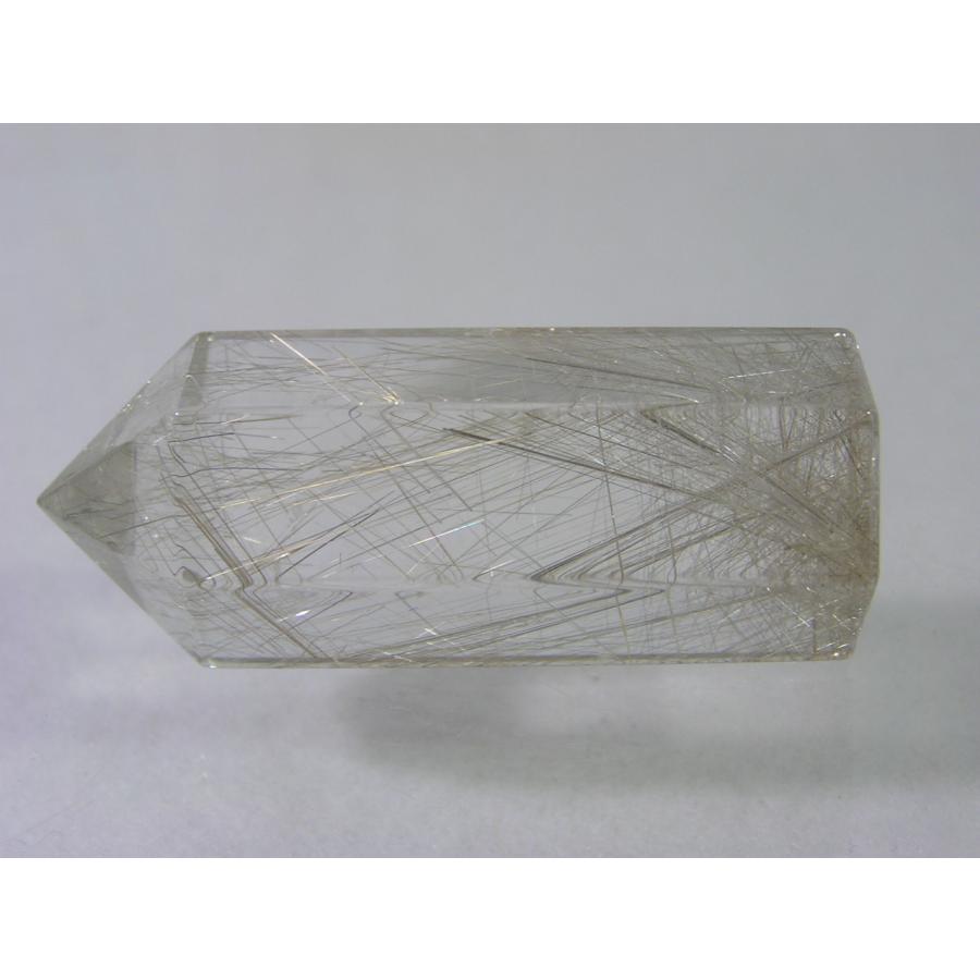 シルバー（プラチナ）ルチルクォーツポイント（針水晶六角柱）天然石