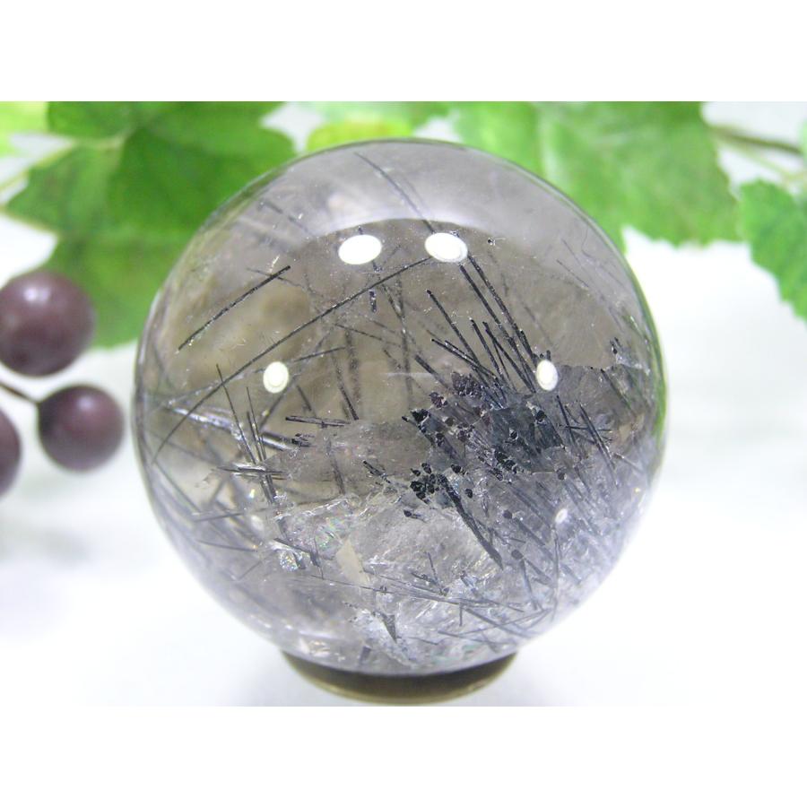 ブラックルチルクォーツ（黒針水晶）丸玉 天然石 原石 パワーストーン