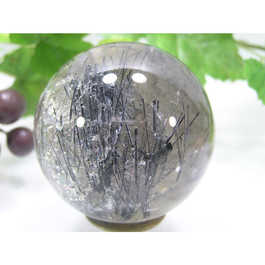 希少 極上品 大玉 ブラックルチルスフィア 透明度 水晶 丸玉 黒水晶