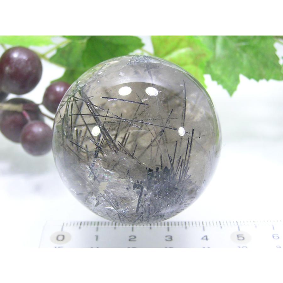 ブラックルチルクォーツ(黒針水晶)丸玉 天然石 原石 ブラックルチルクォーツ(黒針水晶)丸玉 天然石 原石