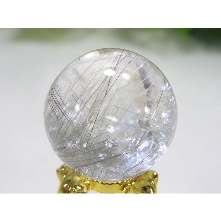 シルバールチルクォーツ（銀針水晶）丸玉 天然石 原石 パワーストーン