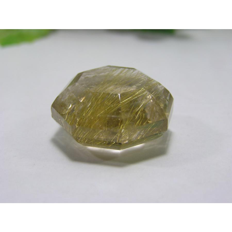 ルチル クォーツ（針水晶） 八卦型 ルース 天然石 原石 パワースト―ン