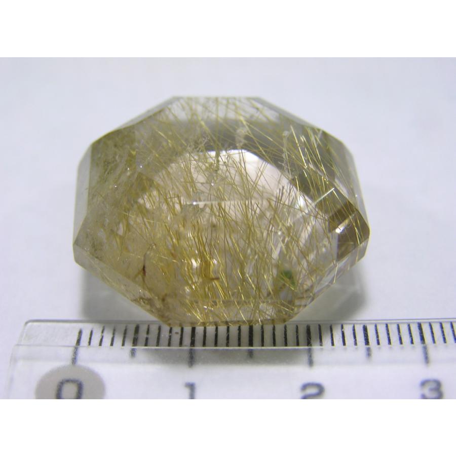 ルチル クォーツ（針水晶） 八卦型 ルース 天然石 原石 パワースト―ン